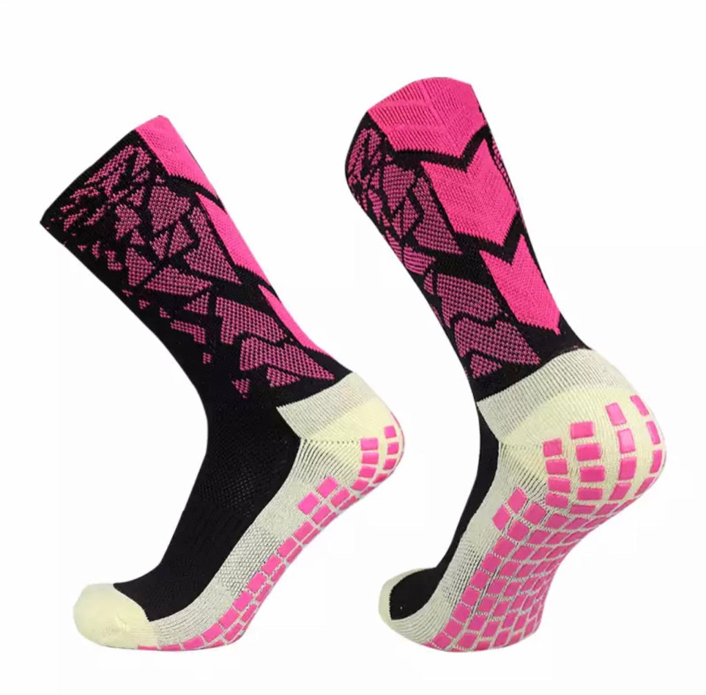 CHAUSSETTES PROFESSIONAL GRIP® ROSE FLUO/ NOIR