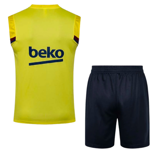 ROUGE ÄRMELLOSES JERSEY-KIT + BARCELONA-SHORTS 2021/22