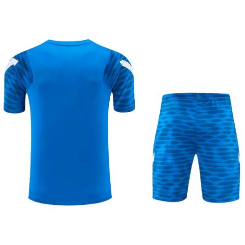 MAILLOT D'ENTRAÎNEMENT TOTAL BLEU BARCELONE + SHORT 2021/22