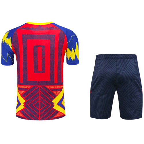 KIT MAILLOT ROUGE&amp;BLEU + SHORT D'ENTRAÎNEMENT BARCELONE 2021/22