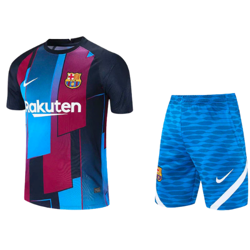 MODERNES TRIKOT-KIT + BARCELONA-TRAININGSHORTS 2021/22