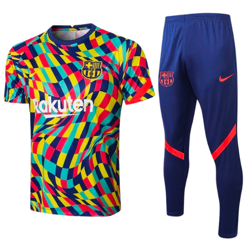 MEHRFARBIGES TRIKOT-KIT + BARCELONA-TRAININGSANZUG 2021/22