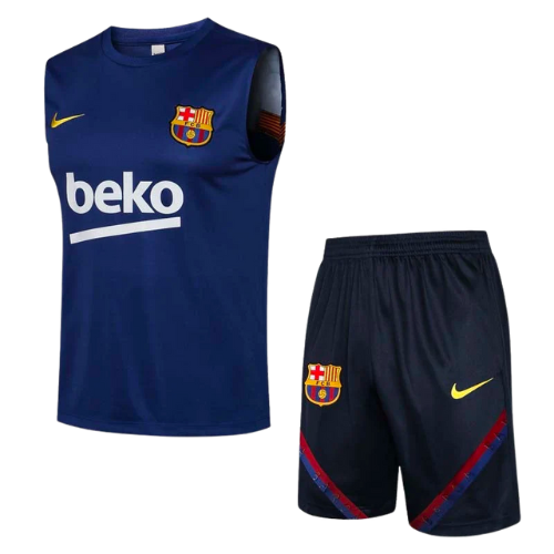 KIT MAILLOT SANS MANCHES + SHORT BARCELONE BLEU 2021/22