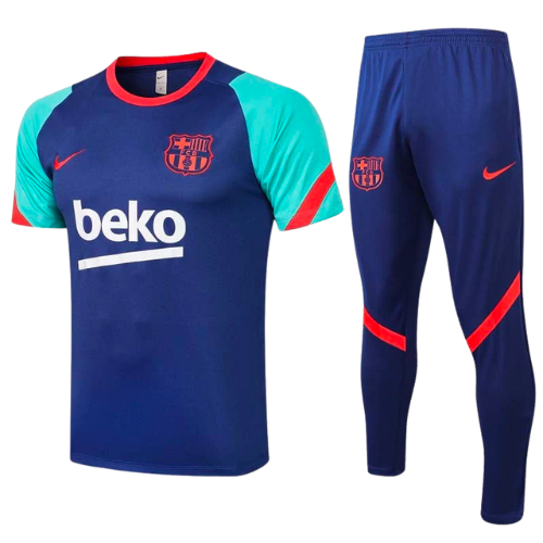 MAILLOT + SURVÊTEMENT BARCELONE BLEU-BLEU CLAIR 2021/22