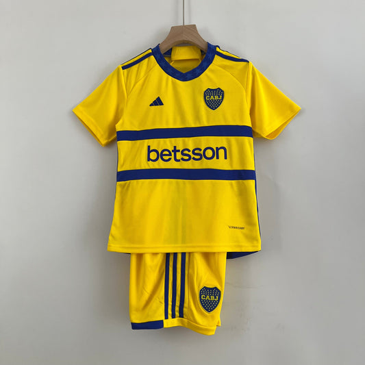 Boca Juniors Away 23/24 Kinder-T-Shirt und Shorts