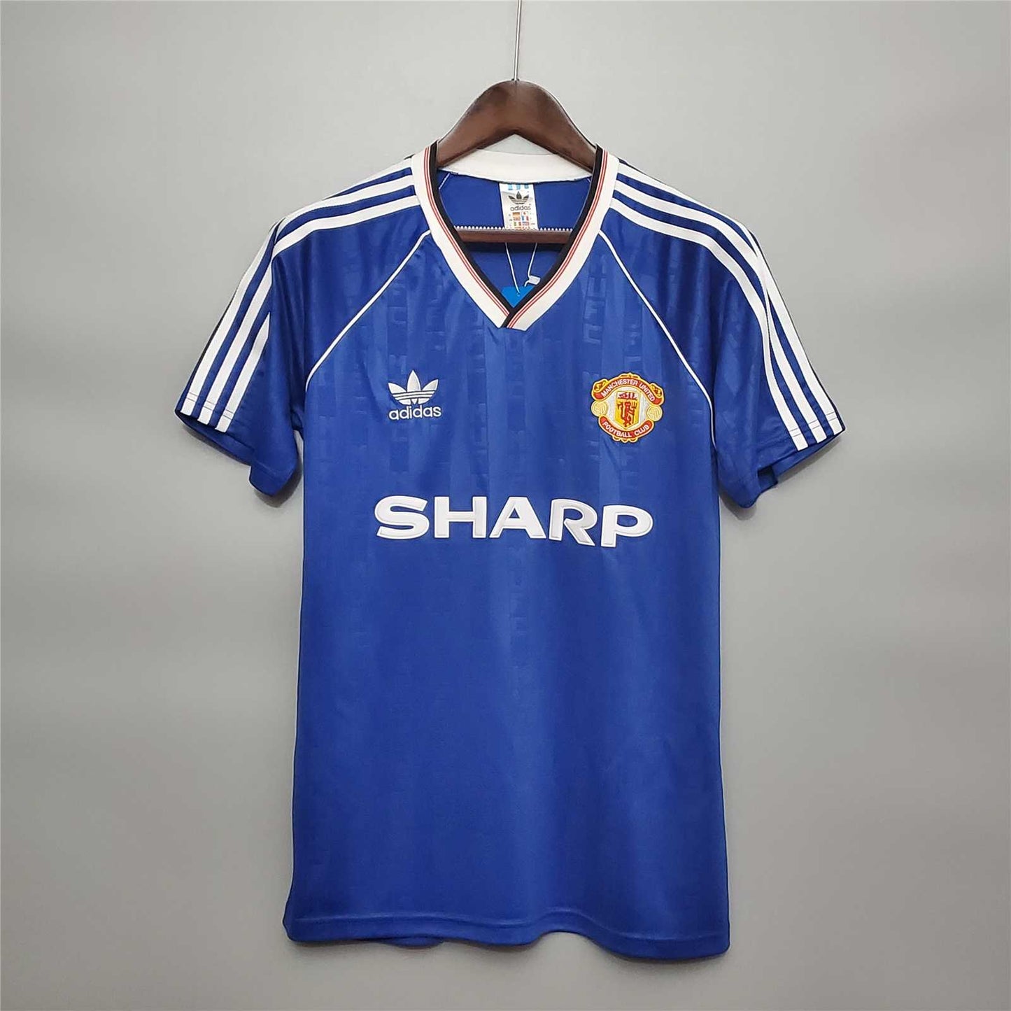 Blaues Auswärtstrikot von Manchester United 1988/89