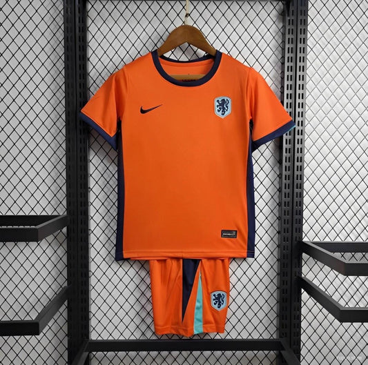 Trikot und Shorts für Kinder Holland Home 2024 Europameisterschaft