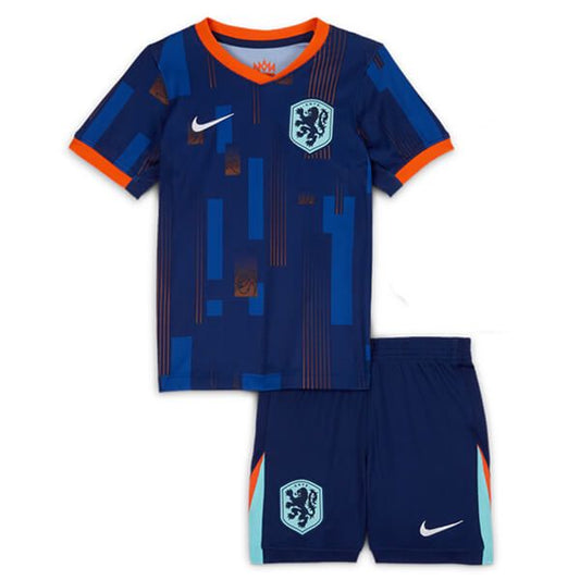 T-Shirt und Shorts für Kinder Holland Away Europameisterschaft 2024