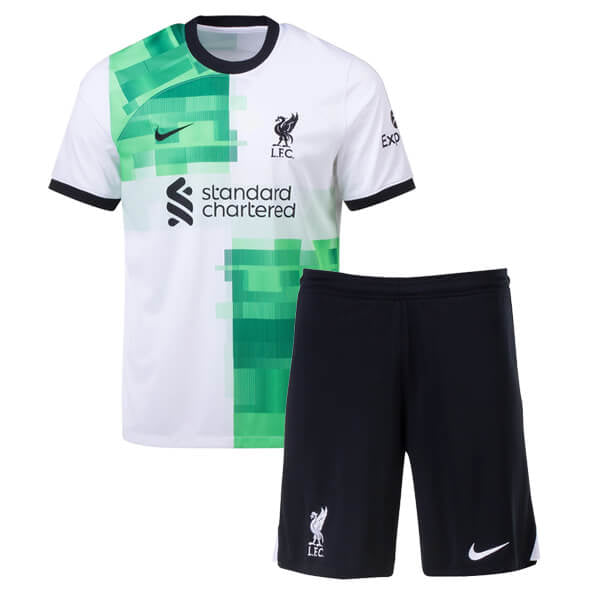 Liverpool Away 23/24 T-Shirt und Shorts für Jungen