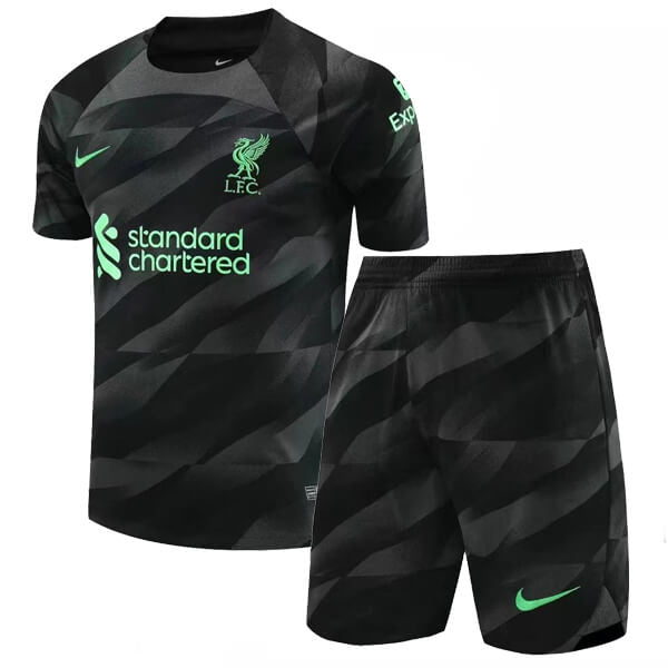 Liverpool Torwart-T-Shirt und Shorts für Jungen 23/24