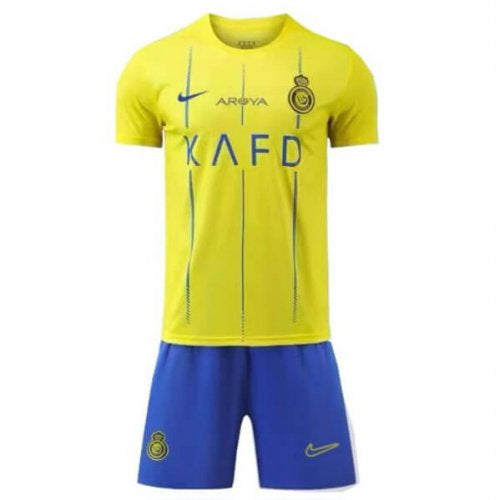 Al-Nassr Heim-T-Shirt und Shorts für Jungen 23/24