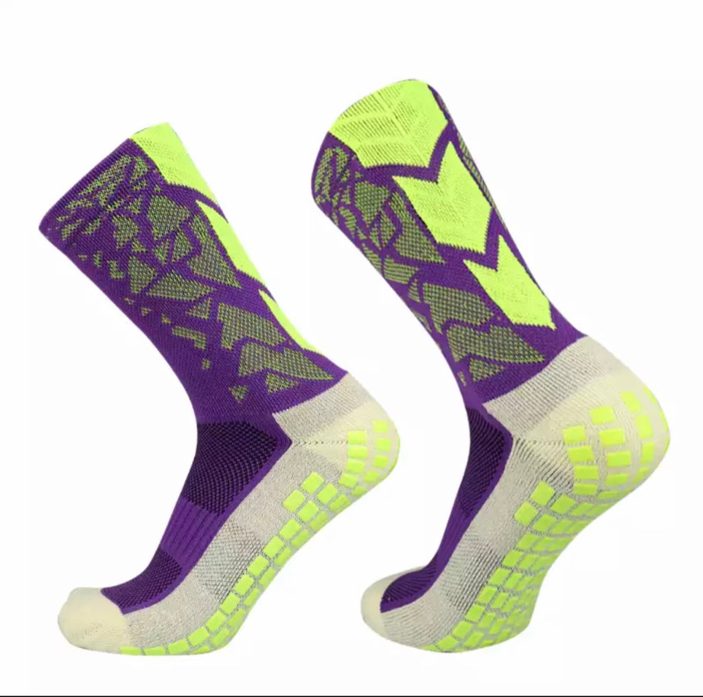 CHAUSSETTES PROFESSIONNELLES GRIP VIOLET/NOIR